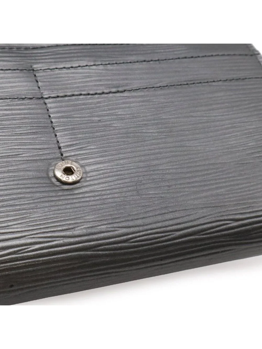 Louis Vuitton Epi Portefeuille Sarah Bifold Wallet Anthracitna Cles Metallic